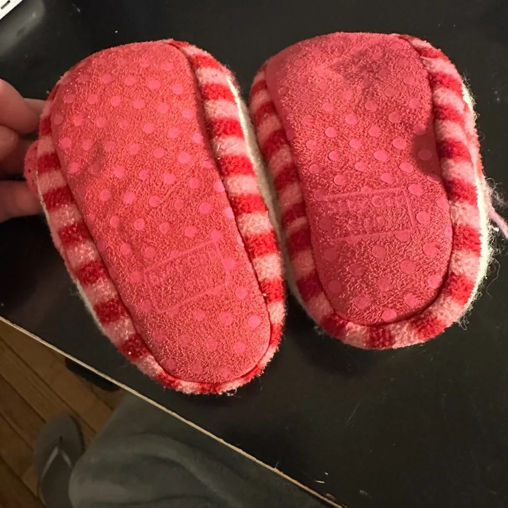Baby Gap Snowman Baby Slippers Sz S (5-6)